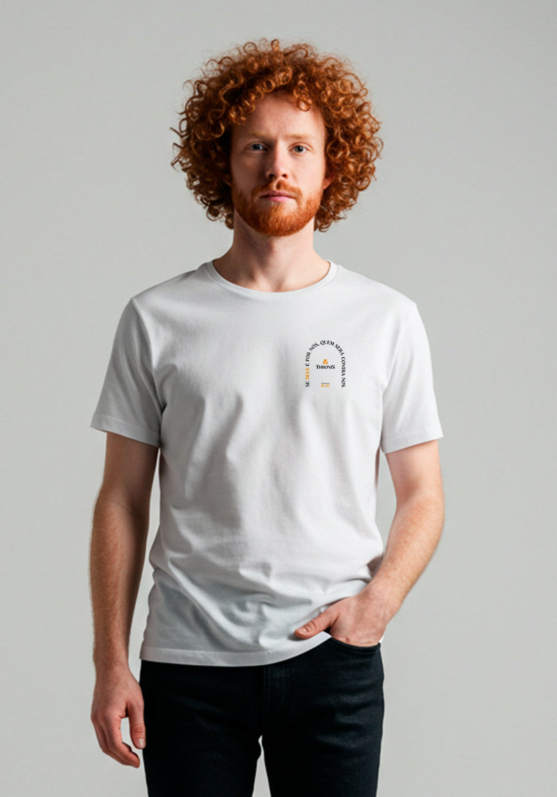 Camiseta 100% Algodão - Se Deus é por nós, quem será contra nós?