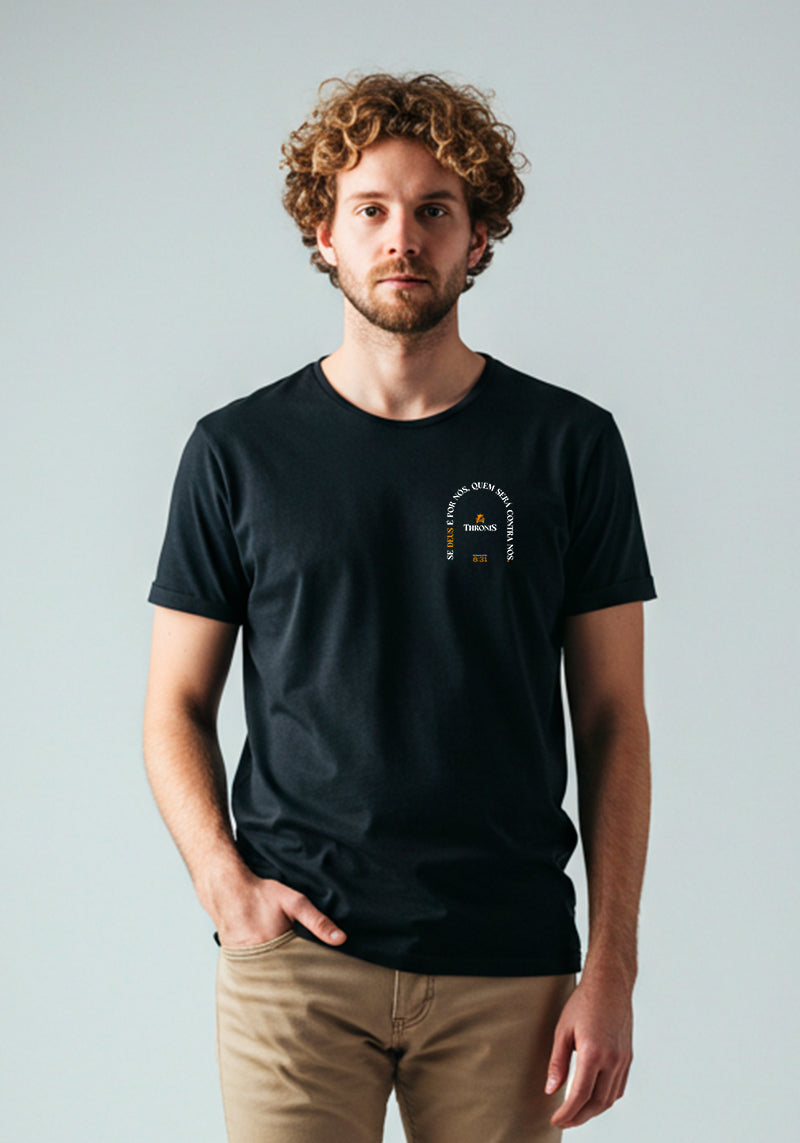 Camiseta 100% Algodão - Se Deus é por nós, quem será contra nós?