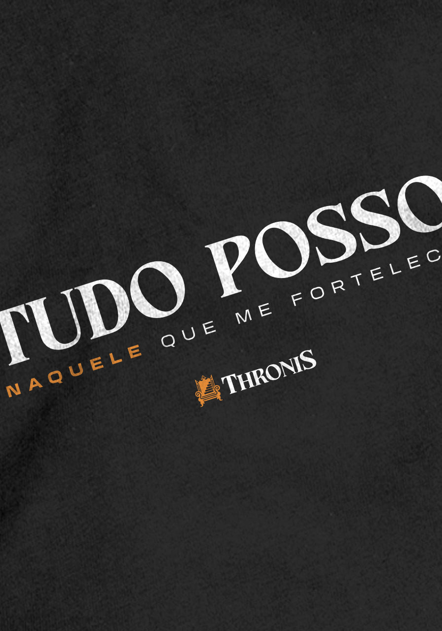 Camiseta Oversized  - Tudo posso naquele que me fortalece