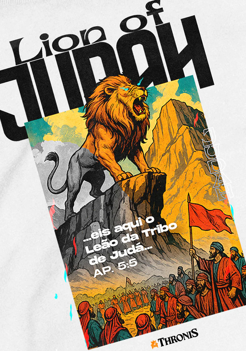 Camiseta 100% Algodão - Leão da Tribo de Judá