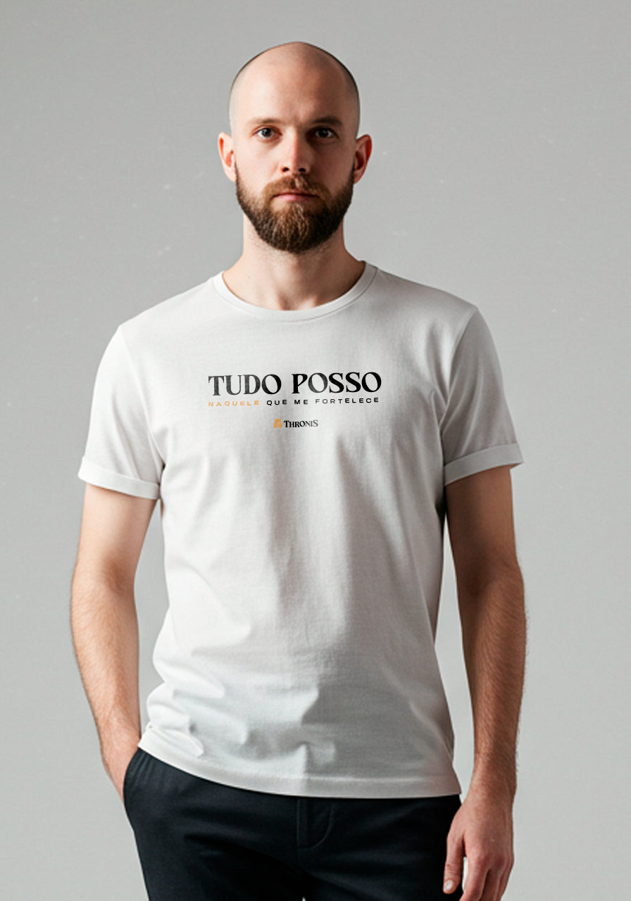 Camiseta Pima Peruano - Tudo posso naquele que me fortalece